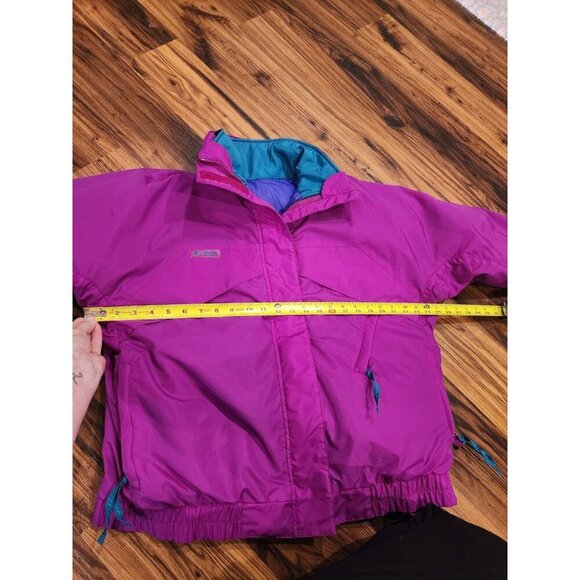 Vtg Columbia Whirlibird Down Jacket Womens Sz L Puffer Bomber 3 In 1 colorblock - Picture 8 of 16